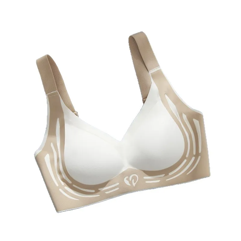 KUCLUT Sexy Backless Bra No Steel Ring Women's Anti-Sagging Comfortable Gathered Wireless Nylon Fabric Breathable Gathered Bra