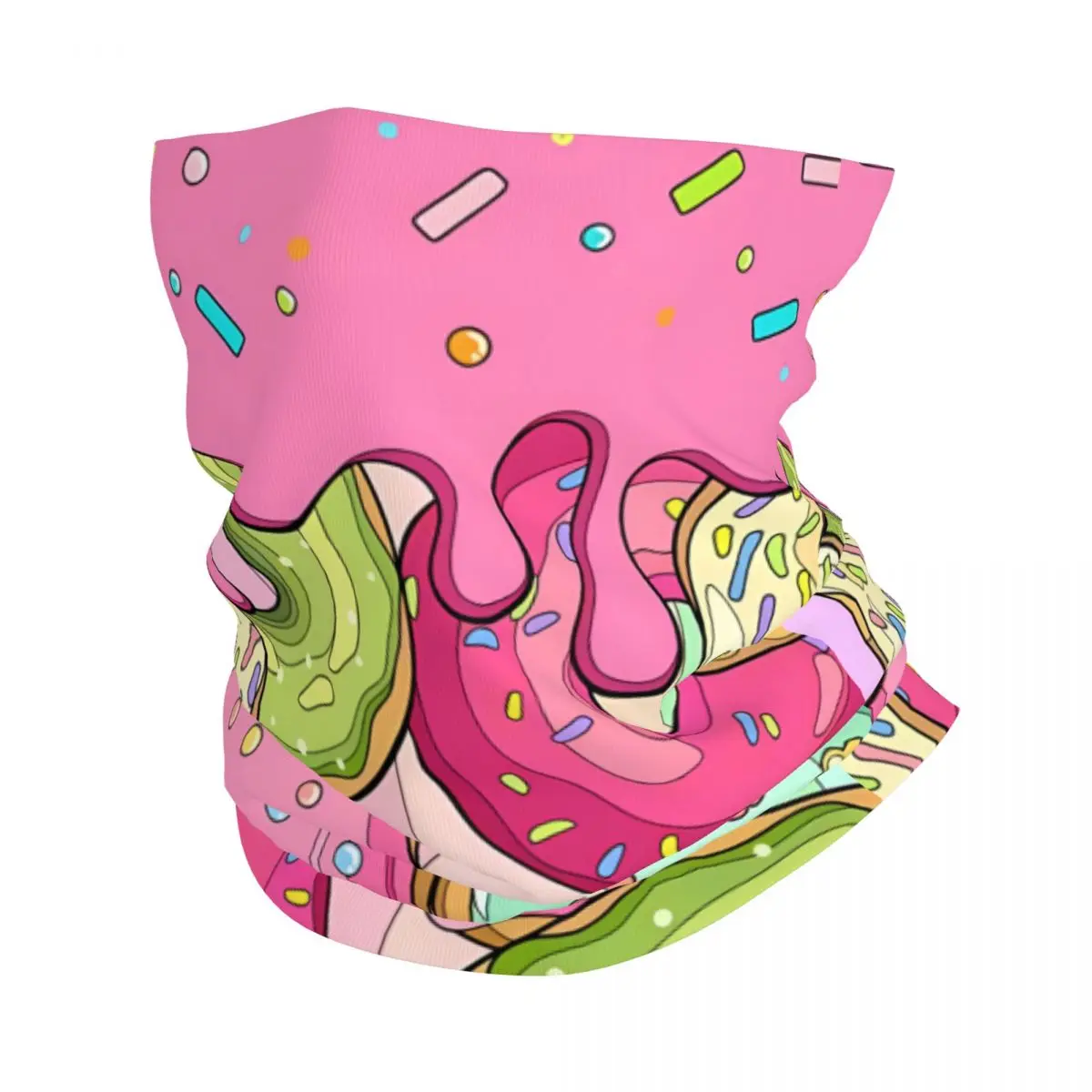

Colorful Pink Donuts Thin Wrap Scarf Bandana Neck Gaiter Face Cover Headband