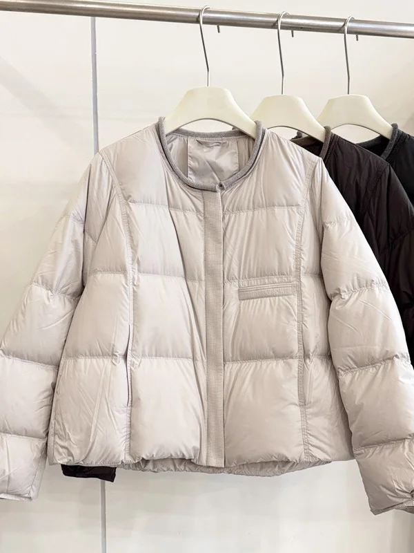 

Trendy round Neck Casual Loose Thickened Cotton Jacket Women's New Style Color Winter Fashion Outerwear Korean Style