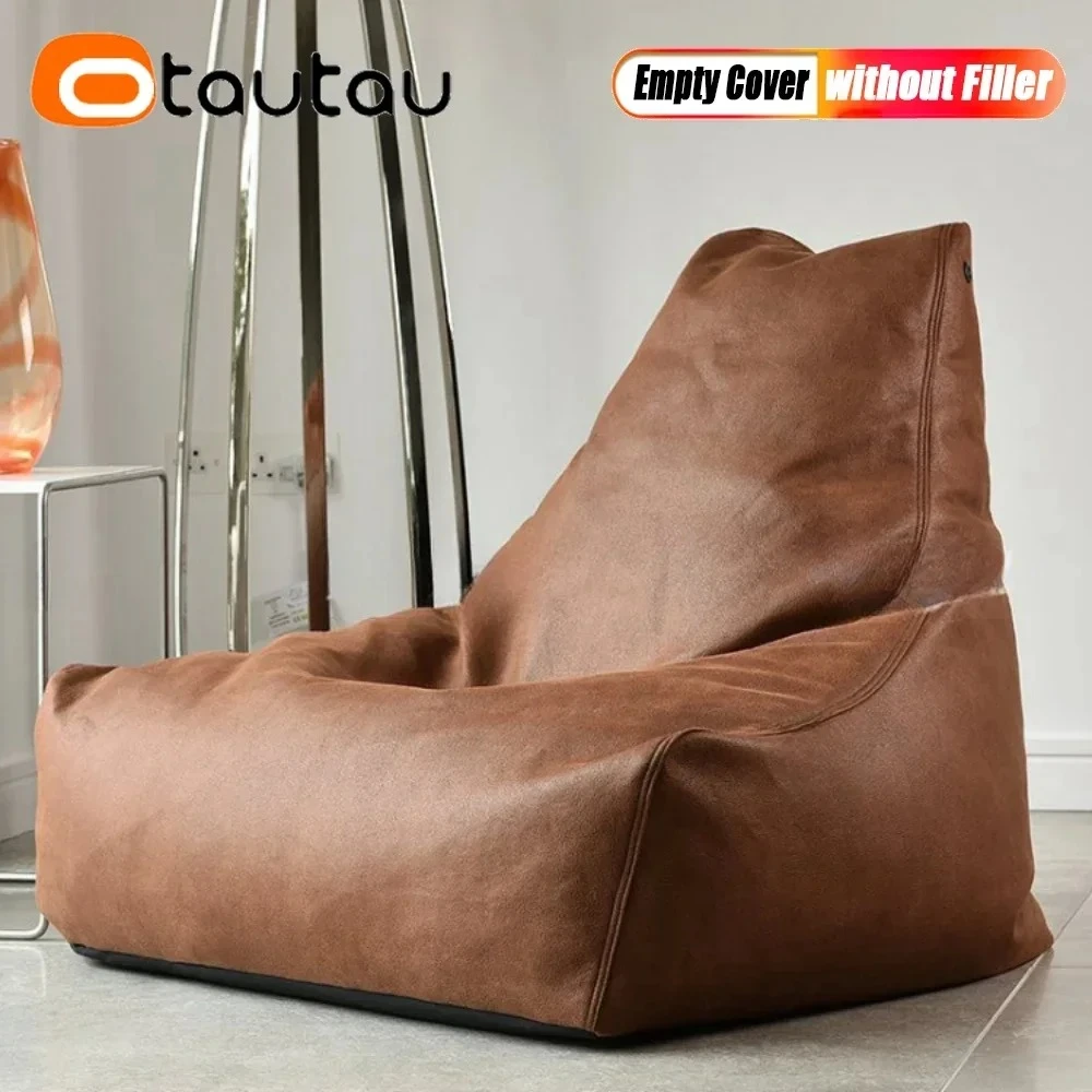 OTAUTAU Luxury Faux Suede Bean Bag Lounger Cover SF312【No Filler Inside ! You Need To Buy Filler By Yourself !】