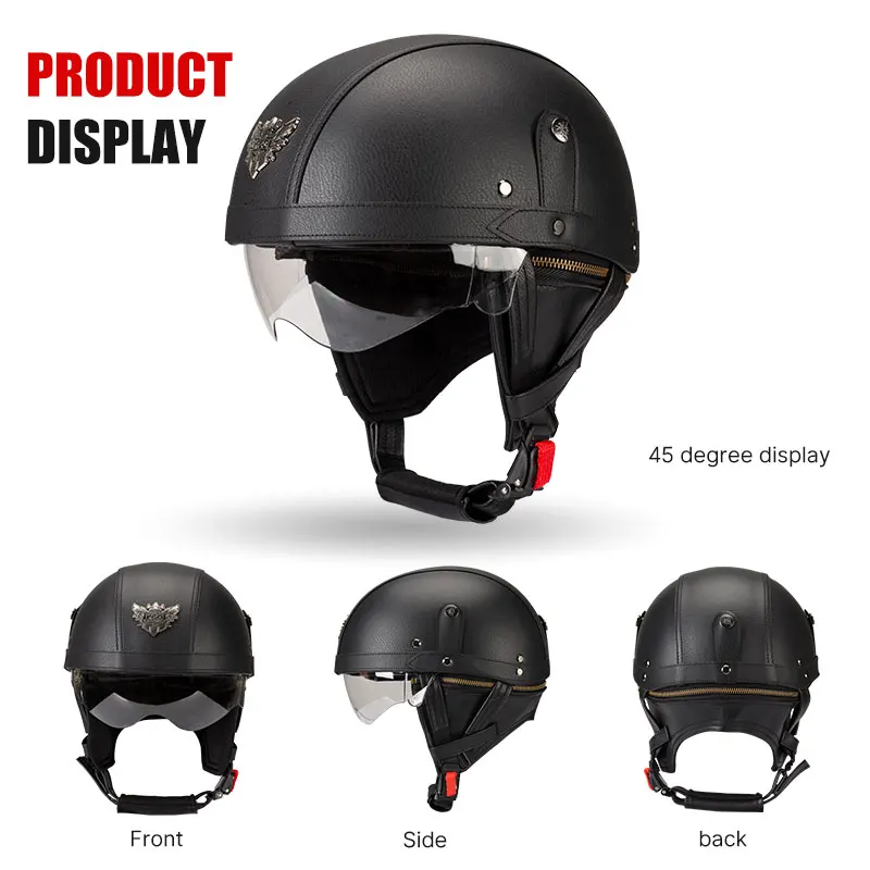 Retro Motorcycle Helmets Fashion Capacete De Moto Helmet Riding Racing Motorbike Scooter Half Helmet Men Women DOT Certification