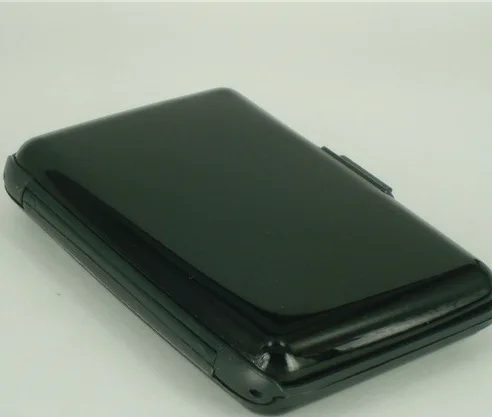 Imagen 2 del producto Tarjetero de aluminio para tarjetas bancarias para hombre y mujer, estuche rígido con bloqueo, billetera sólida para tarjetas de crédito, escaneo Anti-RFID, protege el tarjetero de viaje