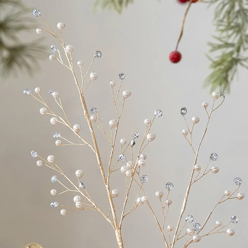 

Transparent Artificial Glitter Christmas Branches Acrylic DIY Simulated Christmas Crystal Stem Sequins Realistic