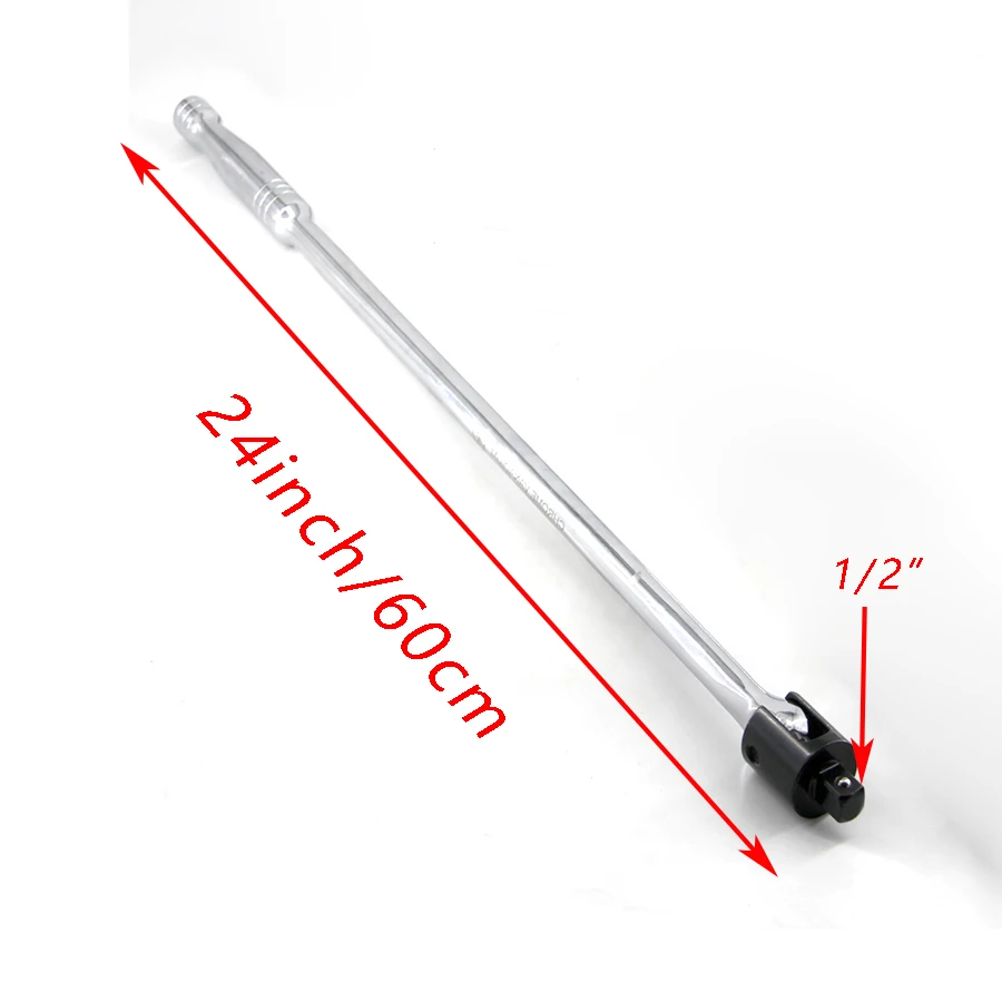 1/2'' F Rod Wrench Socket 24 inch 600MM Long Torque Wrench Long Force Bar Activity Head Strong Lever Steering Handle Repair Tool