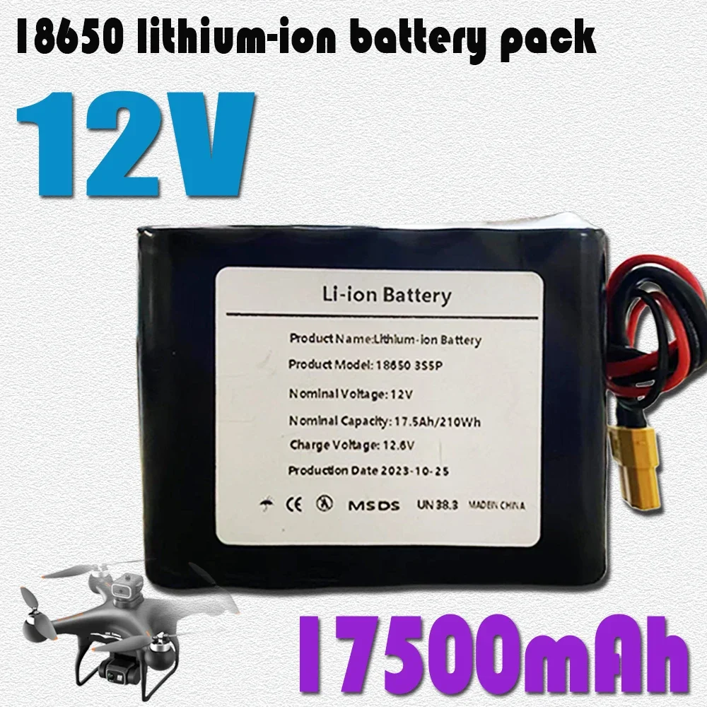 

AIMJIN 3S5P 12V 17.5Ah 12.6V High Capacity UAV Rechargeable Li-ion Battery for Various RC Airplane Quadrotor XH2.54-4P XT60