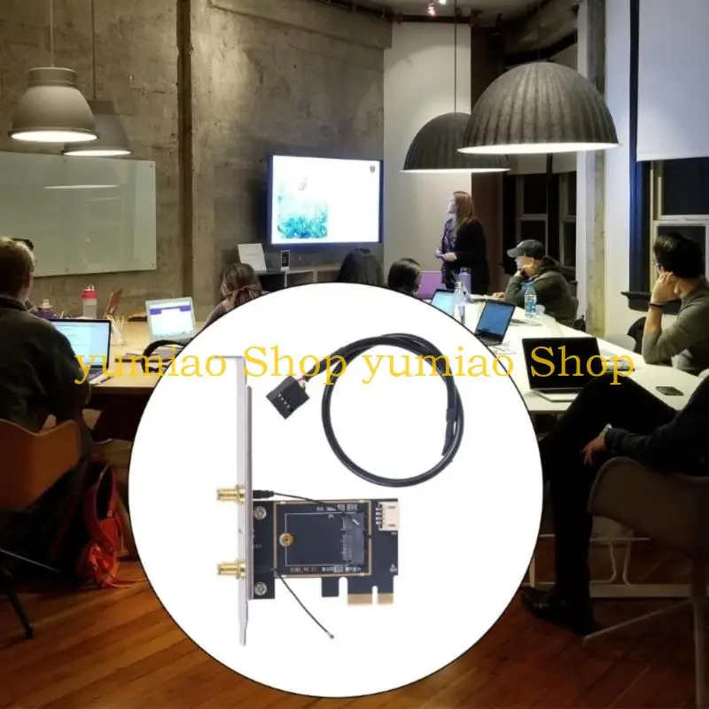 

587B PCIE WiFi Card Adapter Wireless Networking Card NGFF to PCIE Bluetooth-compatible