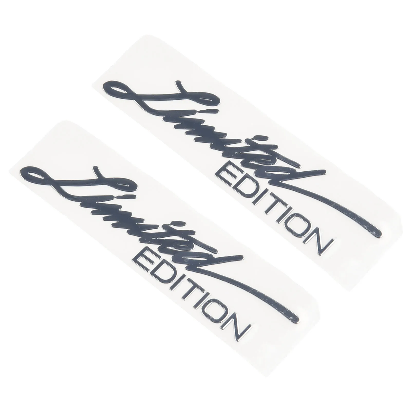 2x Luxury Silver Metallic Stickers With Limited Edition Car Accessory Logo Easy To Clean And Maintain Brand New High Quality