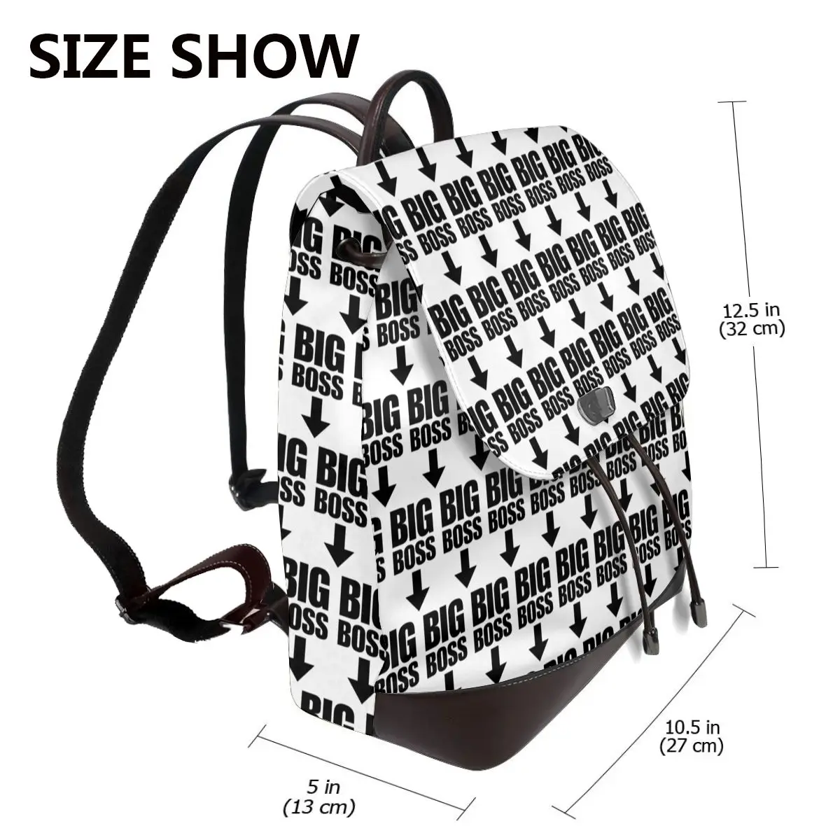 Big Boss With Arrow Pointing Down Bookbag School Student Bags Hiking Travel Daypack for Women Fashion Derma Backpack
