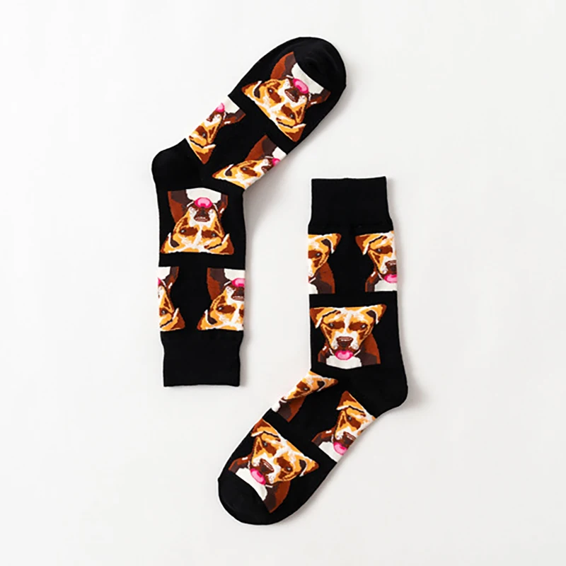 Hot Sales Women Socks Unisex Dress Cotton Puppy Funny Cartoon Socks Casual Cotton Pug Female Comfortable Skateboard Socks Sox