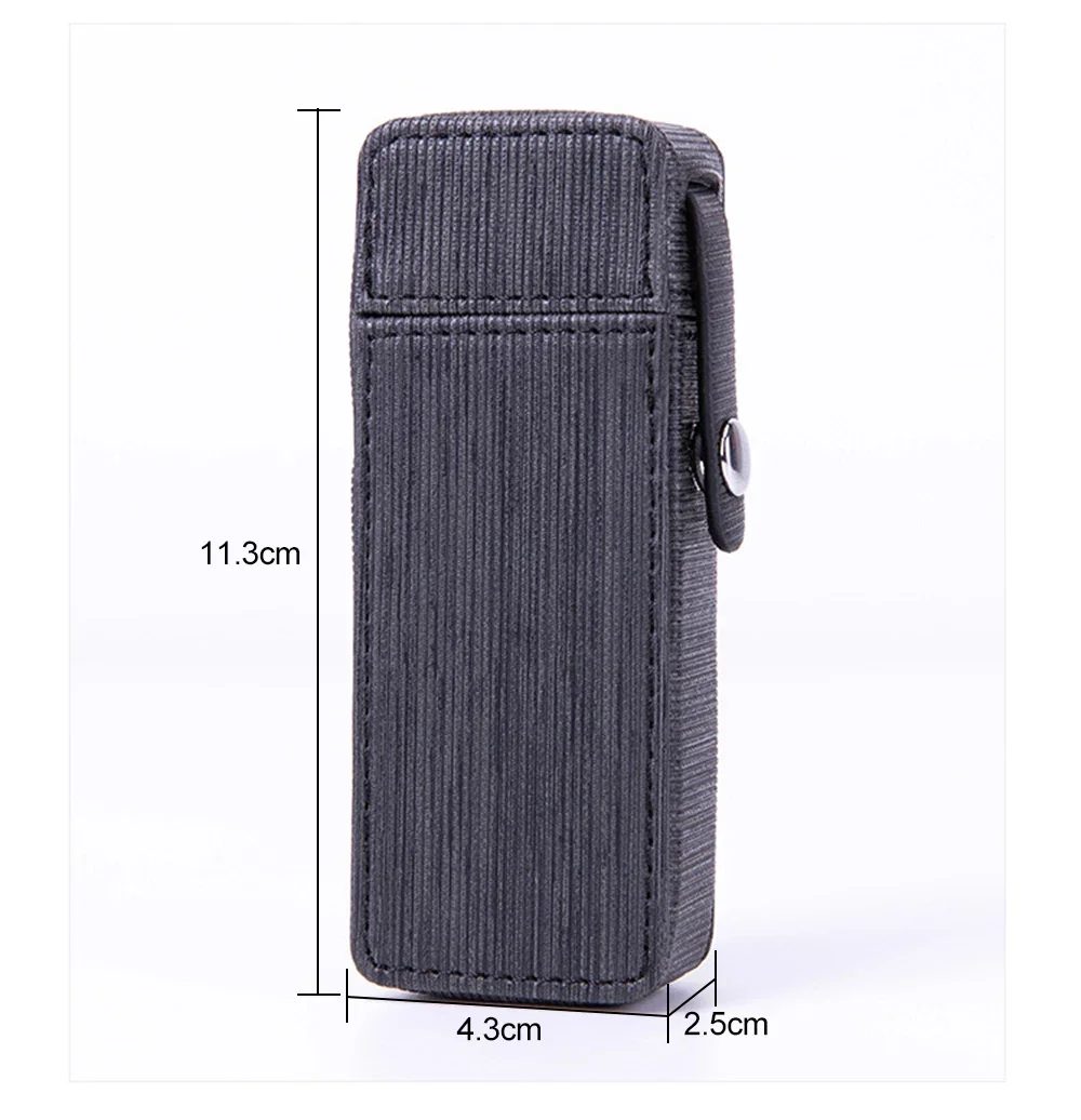 Leather PU Stripe Cigarette Box Button Handle Slim Cigarette Case 100mm Cigarettes Storage Box For Lady Smoking Accessories Gift