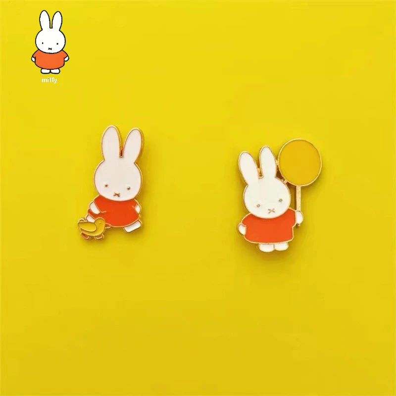 미피 토끼, 귀여운 금속 배지, 달콤한 가방, 옷, 펜던트, 풍선 액세서리, 소녀
