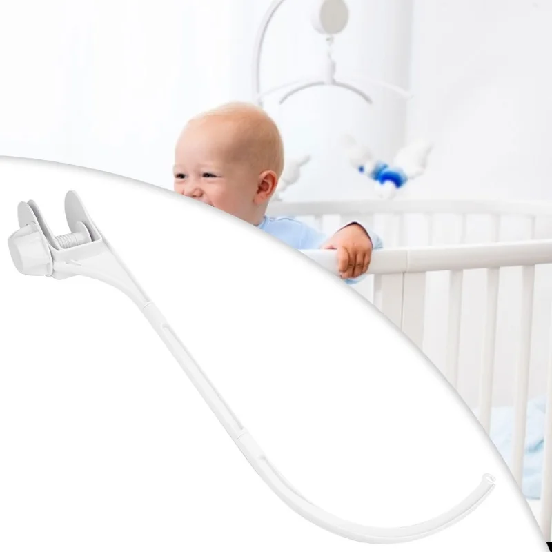 Support de hochets de jouet cloche de lit de bébé, bricolage, décoration de berceau de bébé, support de bras suspendu (Style G) blanc