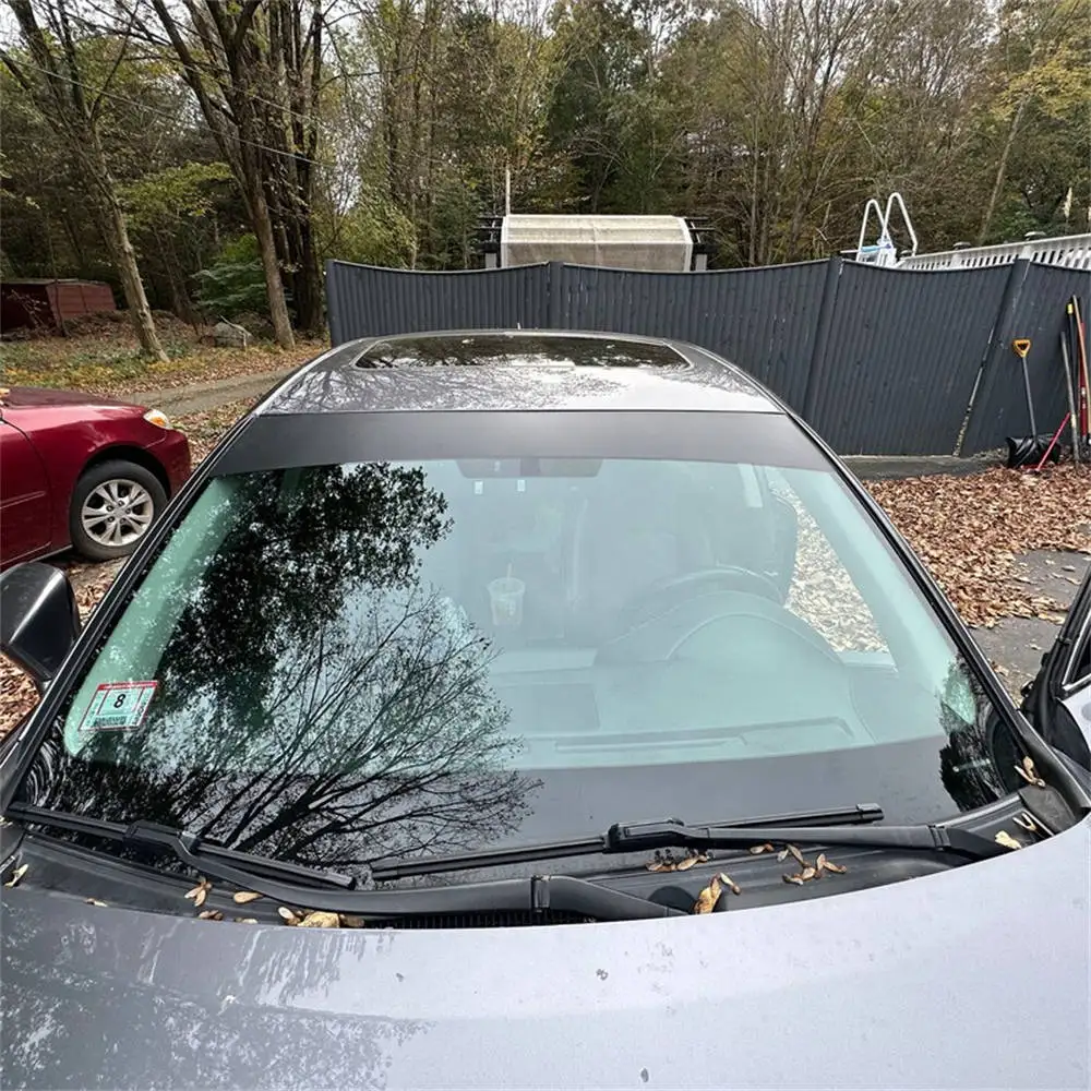 ملصق حاجب من الشمس للزجاج الأمامي للسيارة باللون الأسود غير اللامع وشريط الزجاج الأمامي للسيارة ملحقات ديكور السيارة