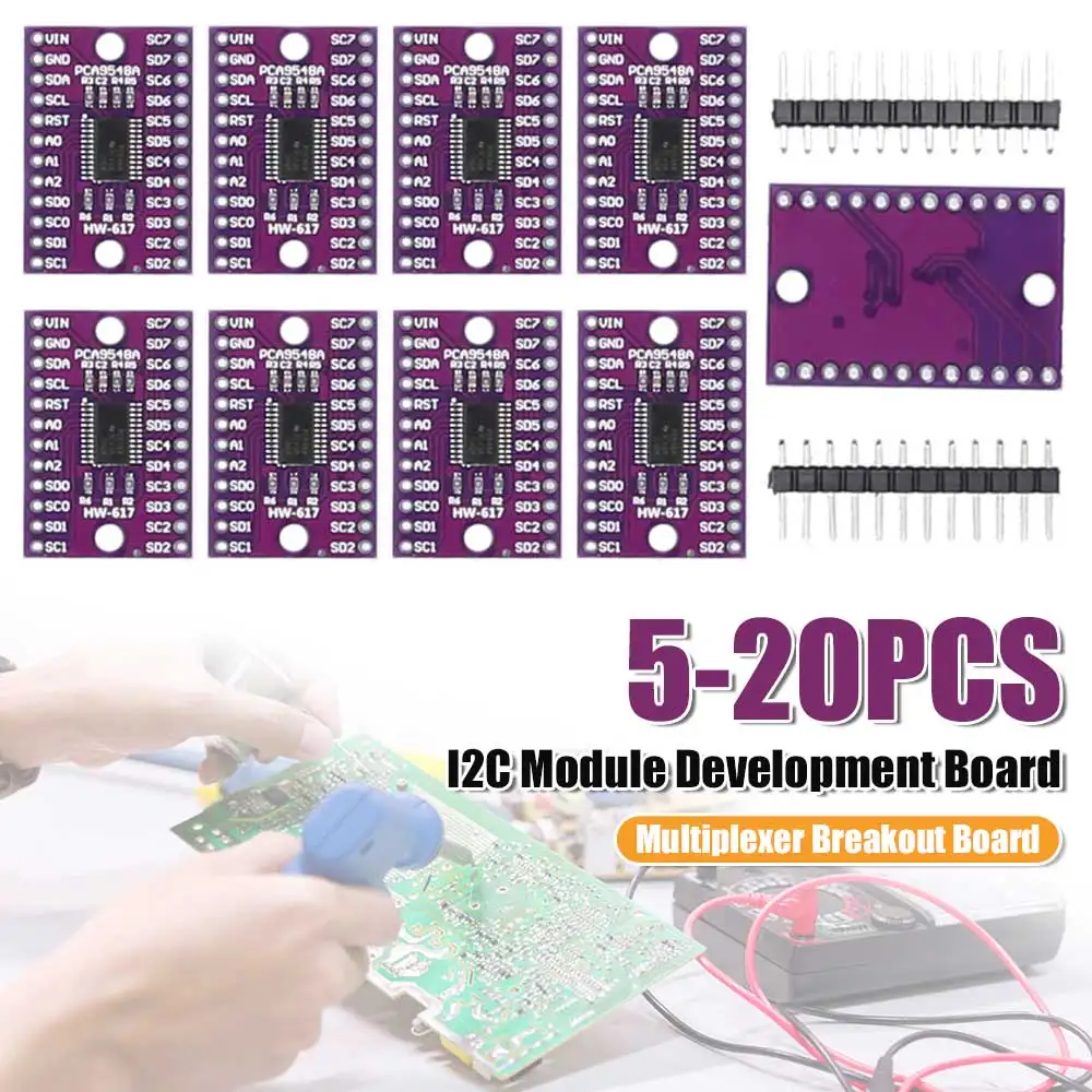 CJMCU-9548 TCA9548A 1-to-8 I2C Multi-Channel Expansion Board 1-8 Way Channel IIC Multiplexer Breakout Board for Chaining Modules