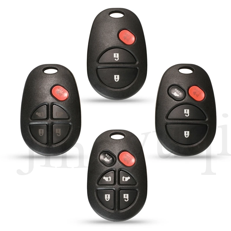 jingyuqin Car Key Shell For Toyota Sequoia Highlander Sienna Tacoma Tundra 3/4/5/6Buttons Remote Car Key Case Cover