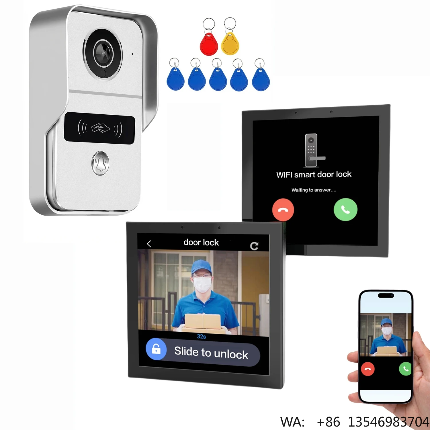 Smart Central Control Panel System Intelligent Visual Outdoor Video Doorbell with Screen  Wifi Wired Phone Intercom
