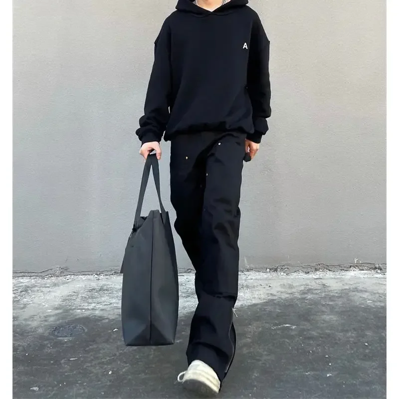 Men Slim Jeans Korean Fashion Zipper Casual Pants Black Trendyol Cargo Trousers Punk Streetwear Man Harajuku Denim Y2k Hip Hop