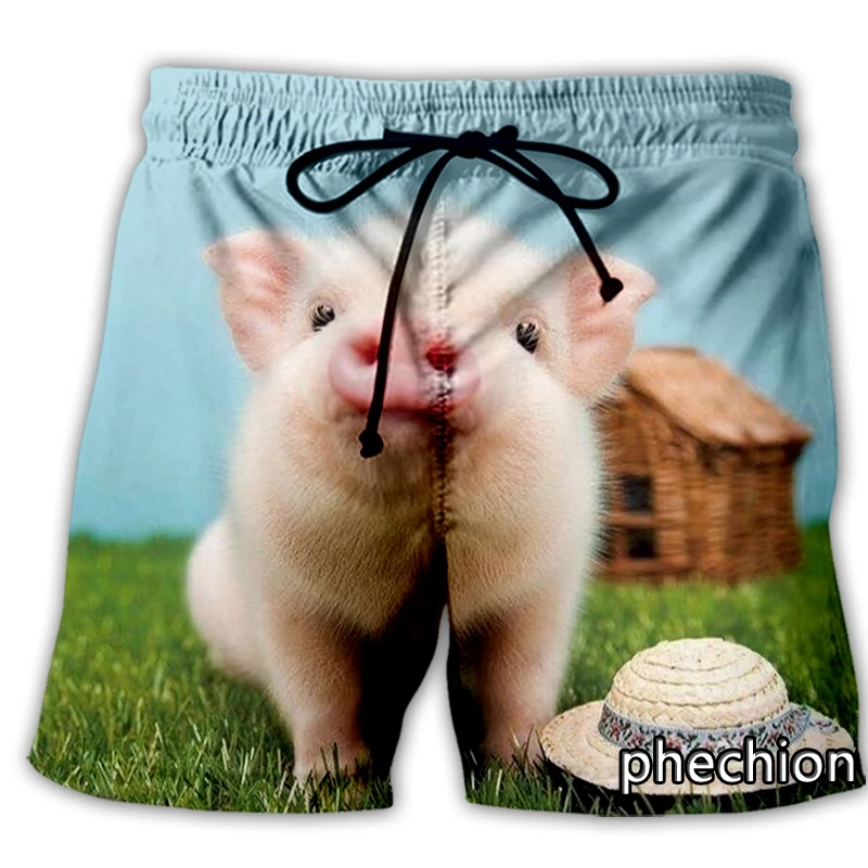 

phechion New Men/Women Cute Pig Art 3D Printed Casual Shorts Fashion Streetwear Men Loose Sporting Shorts L107