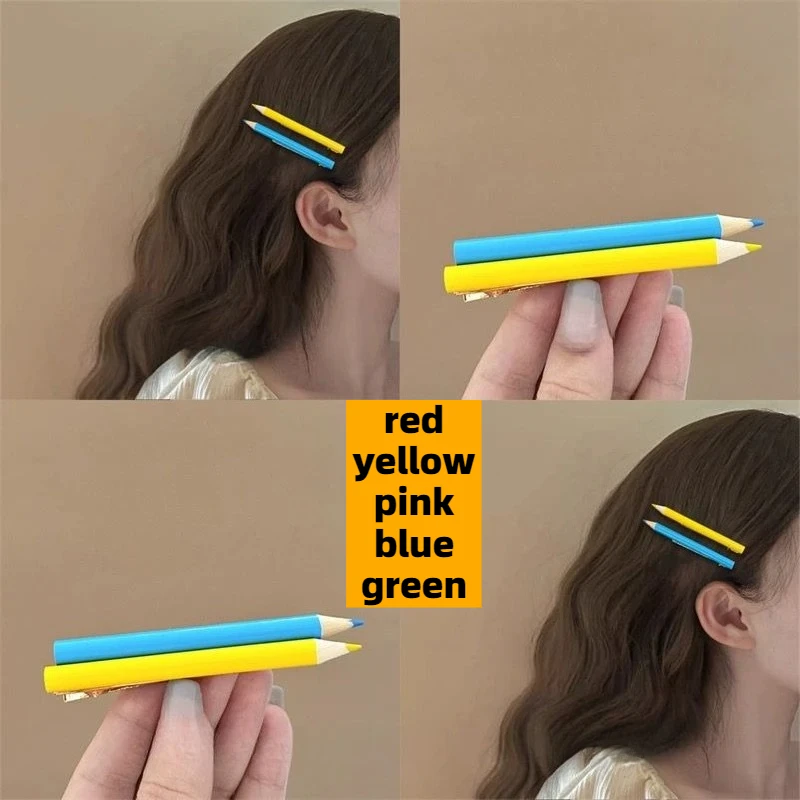 

Cute Hair Clip Personality Art Fun Simulation Colored Pencil New Side Duck Bill Bangs Hairpin Headwear Pin