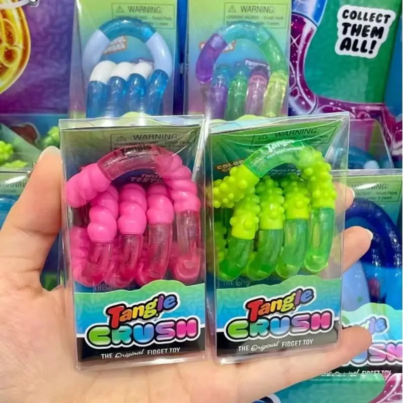 Original In-Stock Tangl Heartbeat Series Transparent Soft Silky Twistable Fingertip Stress Relief ADHD Action Training Toys Gift