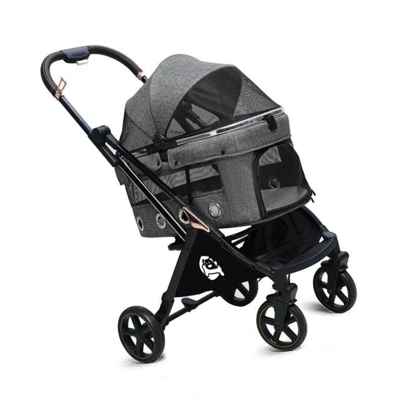 

Pet Trolley Adjustable Fixed Type Stroller for Dogs Cats Low Center Gravity Waterproof Foldable-Durable Option for Pets