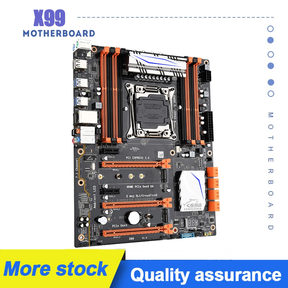 

X99 Motherboard LGA2011-3 Four Channels USB3.0 NVME M.2 SSD Supports DDR3 ECC REG RAM Up To 256GB Applicable