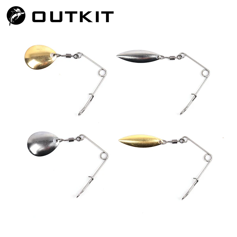 OUTKIT 10pcs 1.2g Spinner Fishing Lure Bait Spoon Swisher Buzzbait Bass Wire Bait Popper Vib Spinnerbait Lures Tackle Barb Pesca