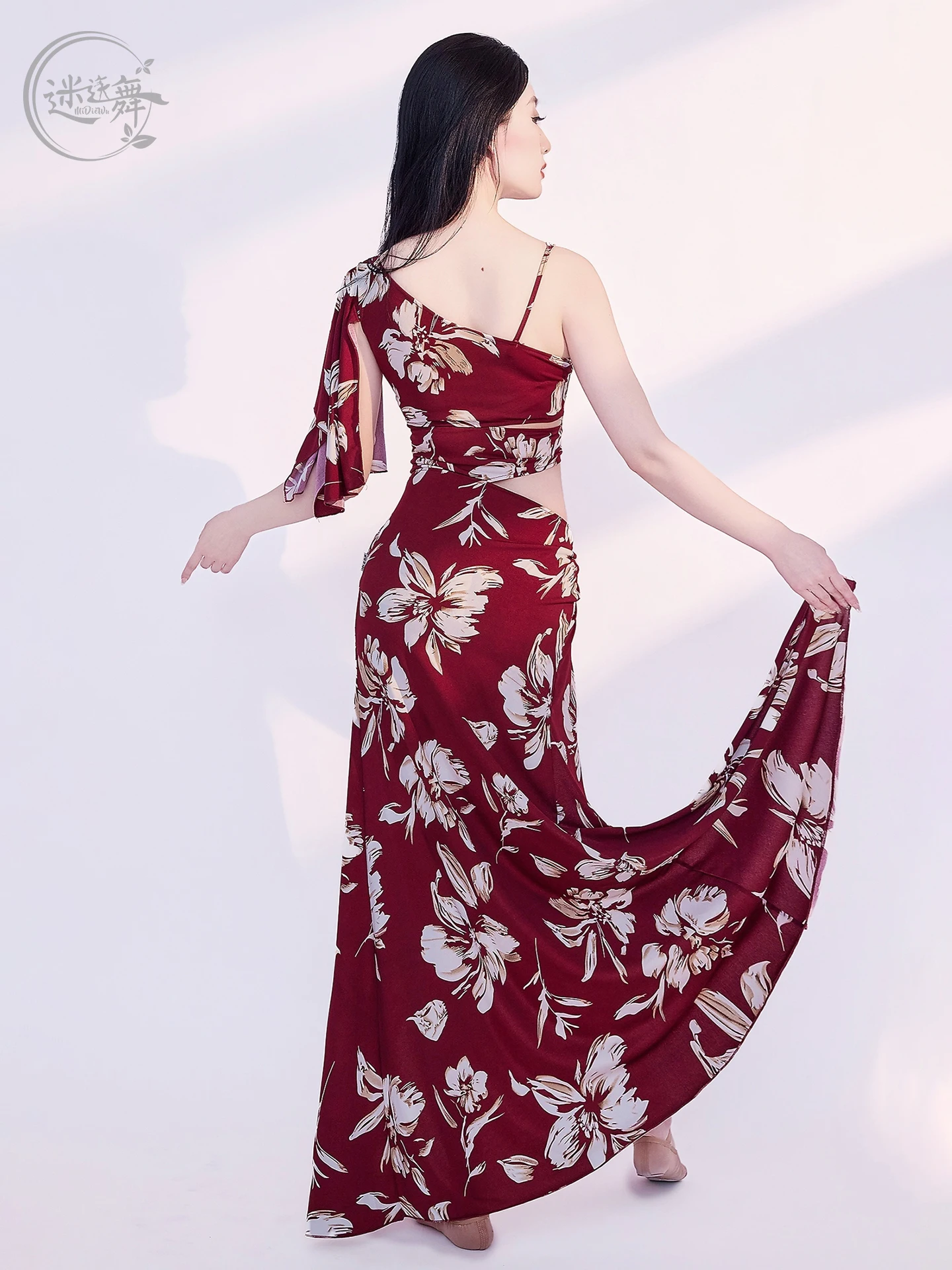 Kostium do tańca brzucha, spódnica z nadrukiem, strój do występów na stole, zakrywający brzuch, orientalny zestaw do ćwiczeń tańca, spódnica DW312