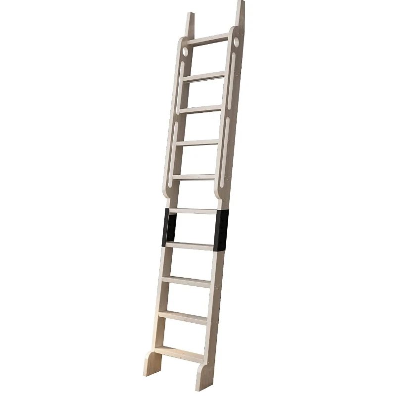 Imagem -02 - Biblioteca Inacabada Step Ladder com Glab Handle Madeira de Pinho Nenhum Deslizamento Hardware Loft Stair Estante 120