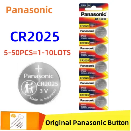 

3V 5-50pcs Orginal PANASONIC CR2025 CR 2025 Lithium Battery DL2025 ECR2025 GPCR2025 For Watch Calculator Clock Remote Control