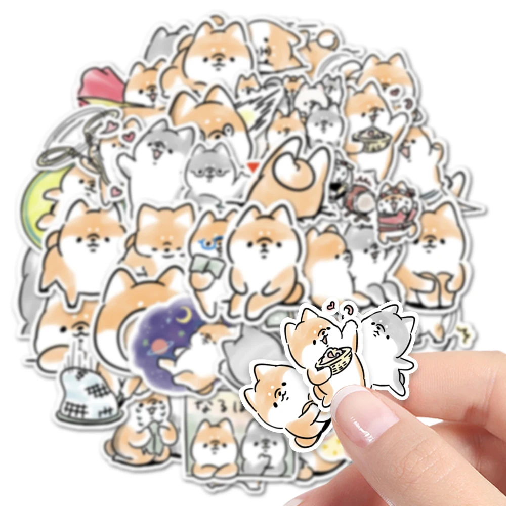 40pcs Cute Cartoon Shiba Inu Stickers Self-Paste,Which Can Be Used For Cabinets,Refrigerators,Computers, Mobile Phone Cases, Etc - view 3