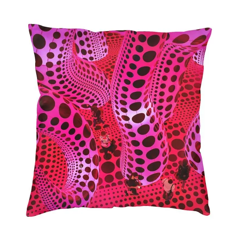 Yayoi Kusama Cushion Cover Two Side 3D Printing Polkadot Pinky Throw Pillow Case for Sofa Cool Pillowcase Home Decorative