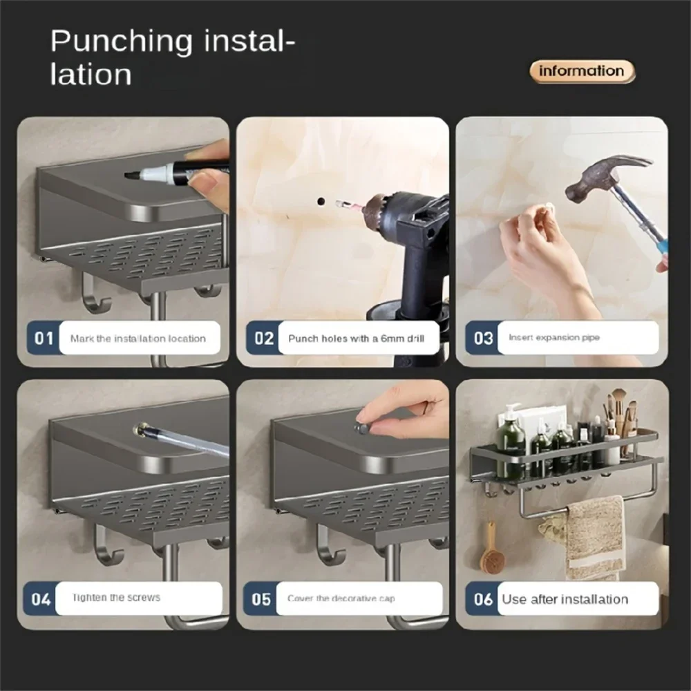 Wall Shelf Kitchen Bathroom Multifunctional Storage Shelf Kitchen Desktop Supplies Organizer Shelf Wall Mounted Shelf