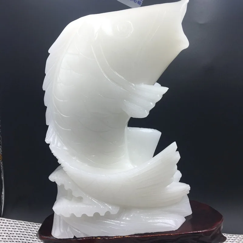 Afghan Jade Fish Ornament - A Gift for Every Year - Wholesale Hand-Carved Goldfish Jade Decorative Gifts and Crafts