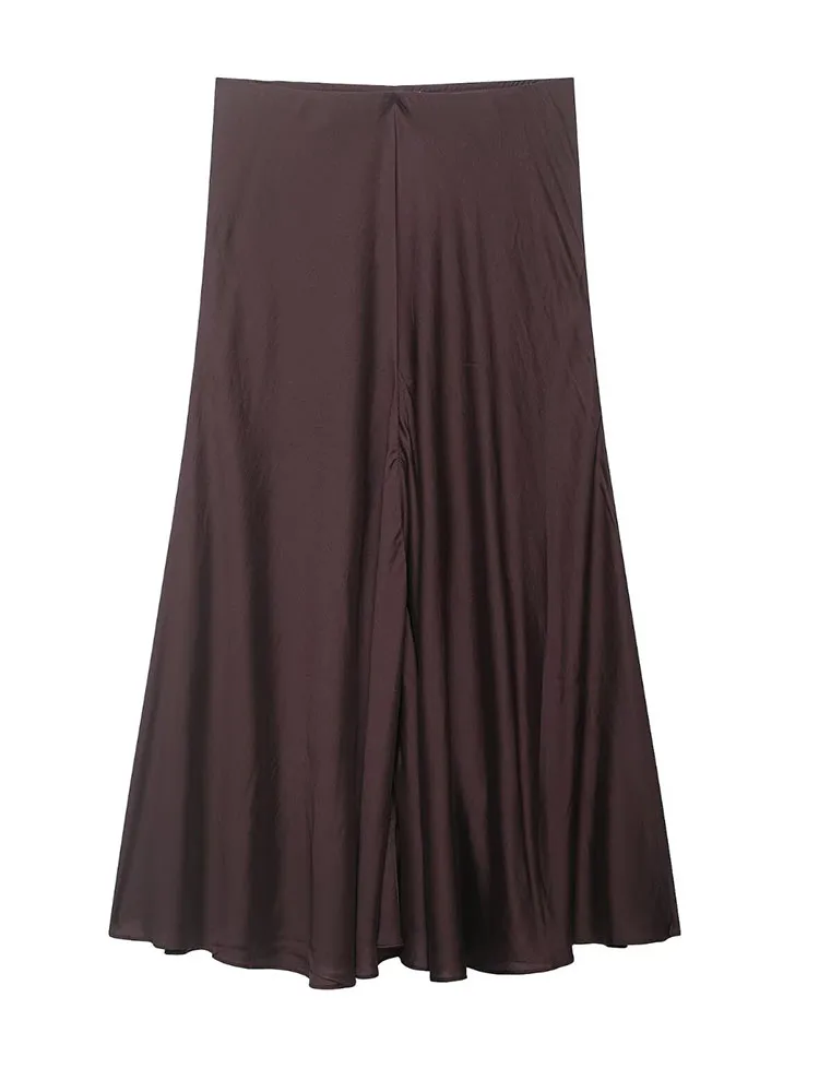 HH Women Summer Spring Sexy Confortable Party  Midi Skirt Summer Elegant Smooth Holiday Casual Standard Fit Mid Waist Skirt