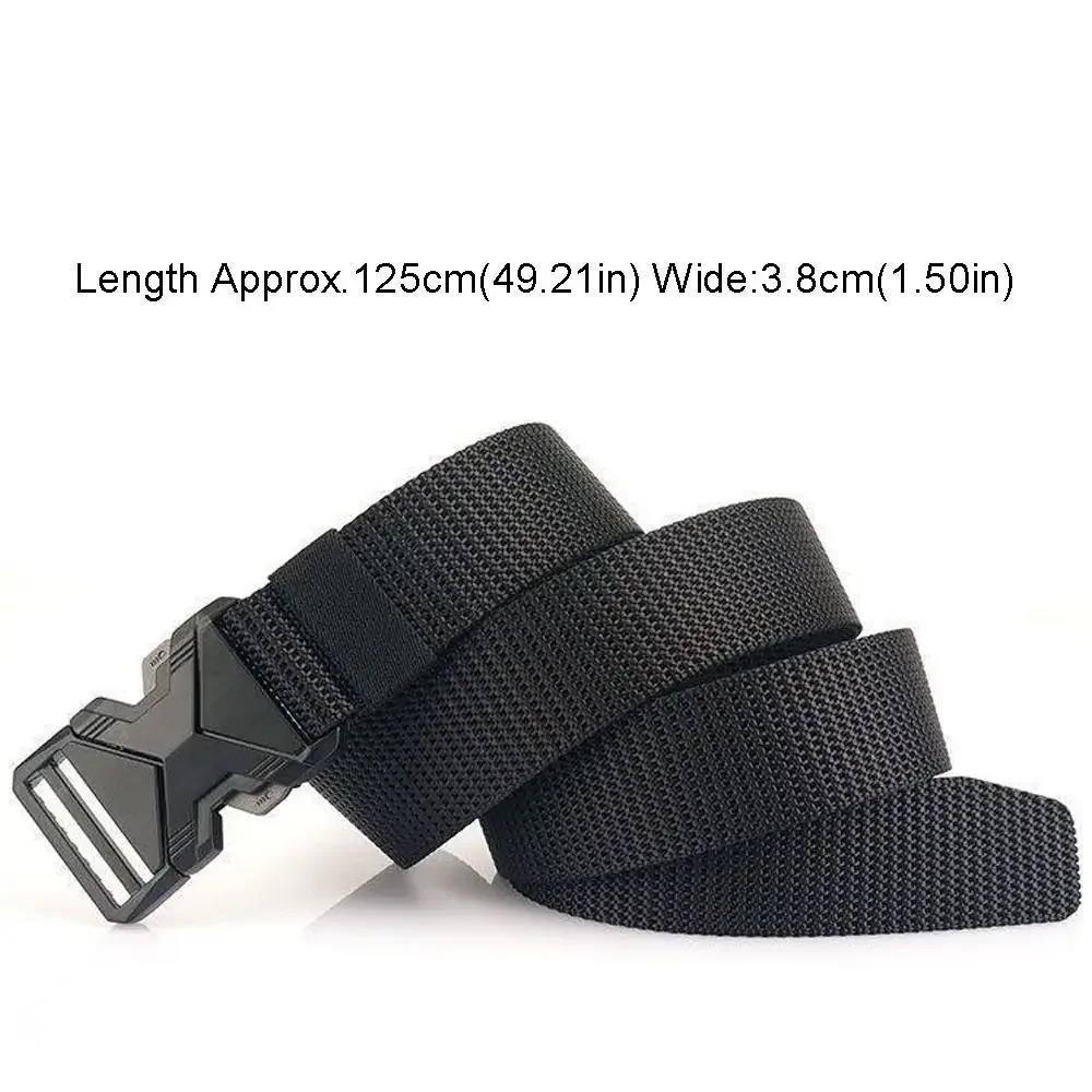 Durable Multi Function Men's Canvas Belt Breathable Outdoor Quick Release Waistband Thickened Workwear Belt