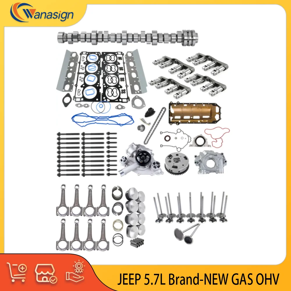 

Набор болтов для капитального ремонта распределительного вала Hemi Lifte для Chrysler 300 Dodge Charger Jeep 5.7L NON-MDS V8 GAS OHV 09-2021