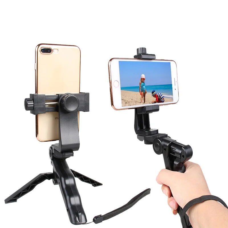 Desktop Foldable Mini Tripod with Clip Mount Holder for Mobile Phones Gopro Hero SJcam Yi Action Cameras Video Shooting