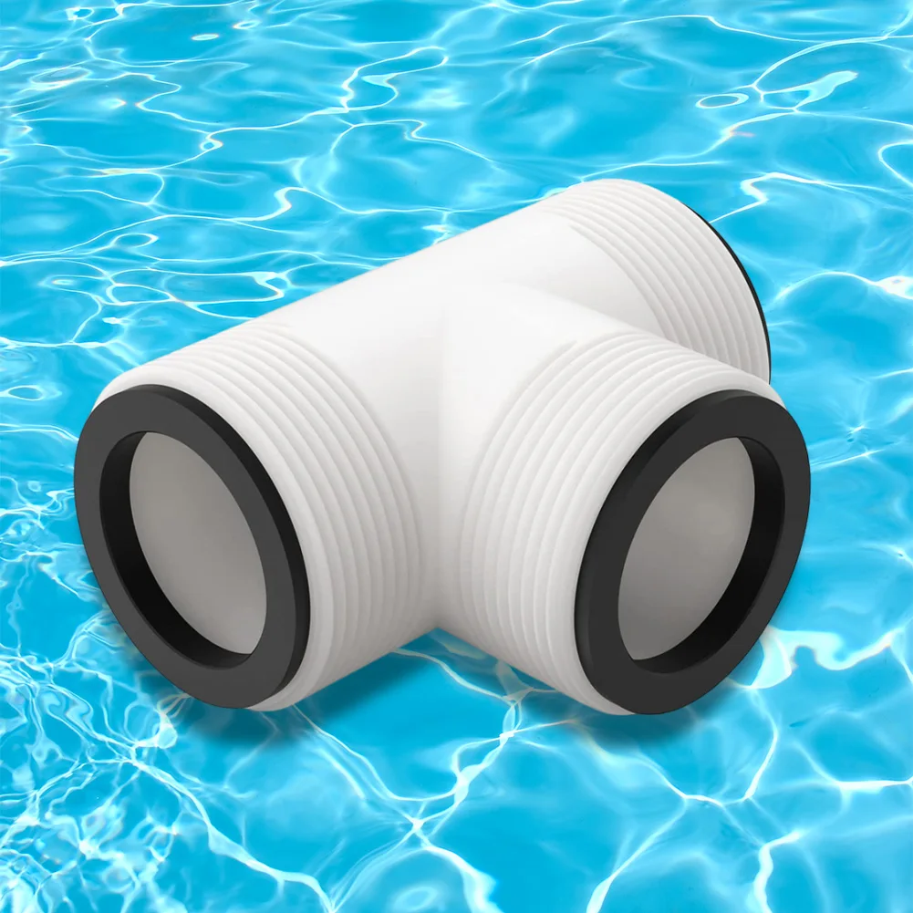 Pool Hose Extender Controlling Flow Pool Pump Hose Tee T-Joint Connector Threaded Inlet Pump Adapter for 1.5 Inch Pool Pump Hose