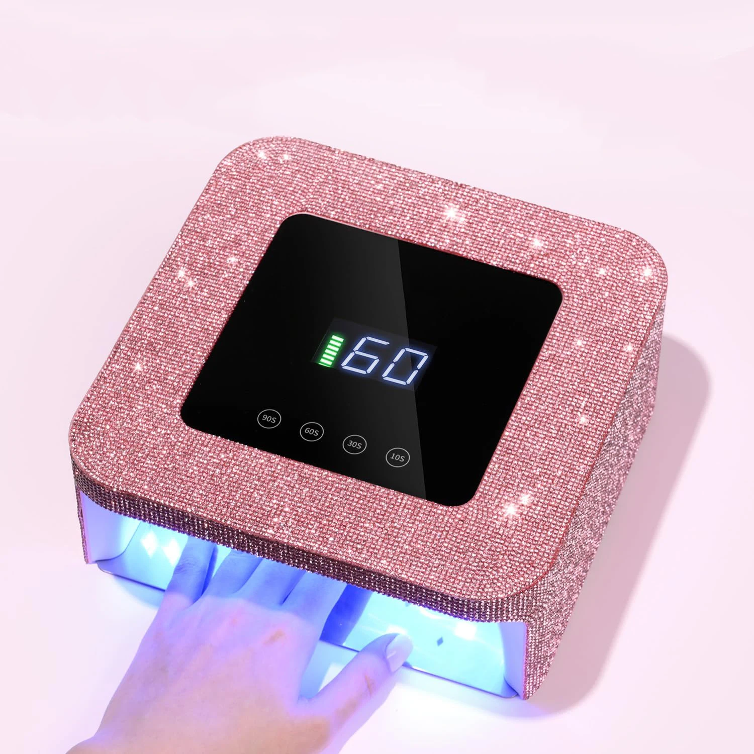 Lámpara Secadora de Uñas UV LED Portátil Recargable Profesional de 48W, Material Plástico de Alta Calidad para Esmalte de Gel y Arte de Uñas