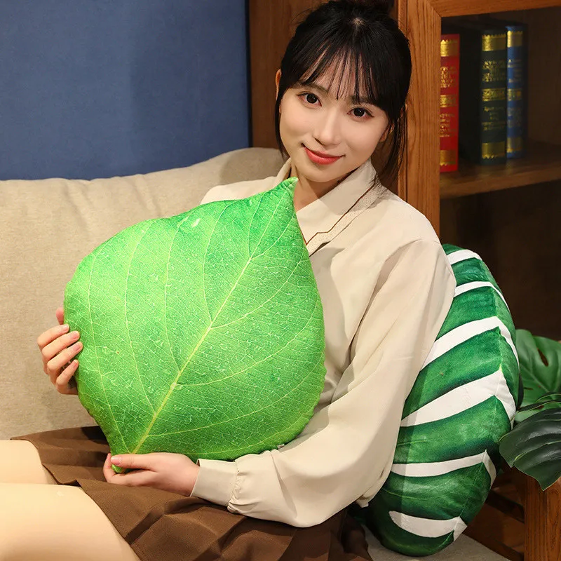 Like Real Stuffed Plant Plush Pillow Gingko Hawthorn Red Maple Parasol Monstera Tree Leaf Leaves Forest Plushie Peluche Decor