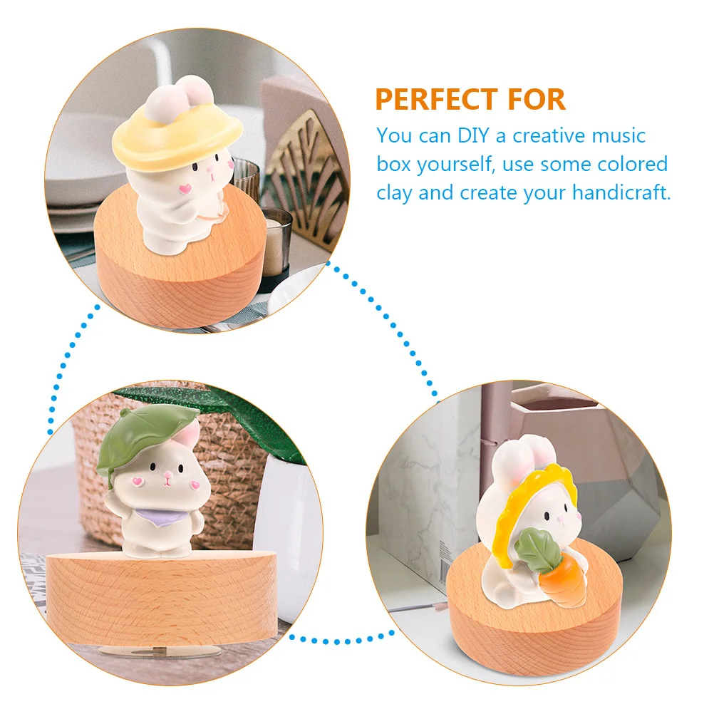 

Round Music Box Base DIY Rotating Base for Craft Melody Project Fine Workmanship Flat Bottom Design Music Box Accessory