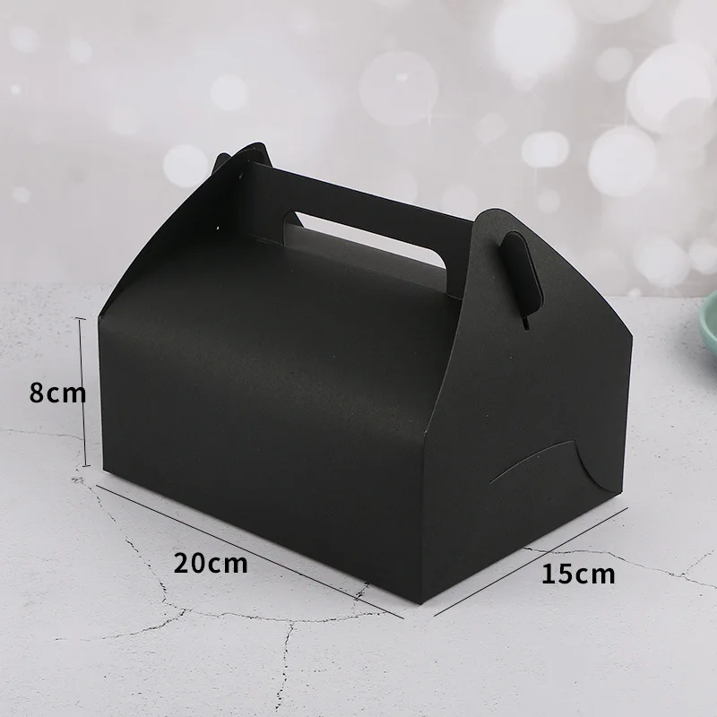 10/20pcs Foldable Cake Sandwich Baking Packaging Boxes For Wedding Birthday Party Hand-held Custom LOGO Takeaway Karft Paper Box