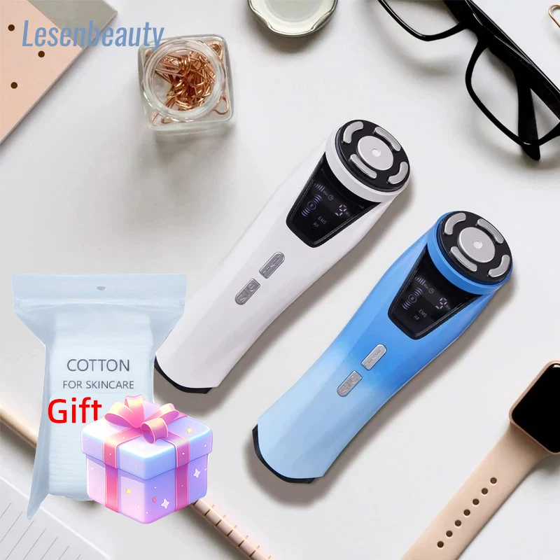 New EMS Mini HIFU Facial Beauty Machine Electric Multifunctional Face Lifting Tighten Wrinkle Removal Skin Care Massager lesen V