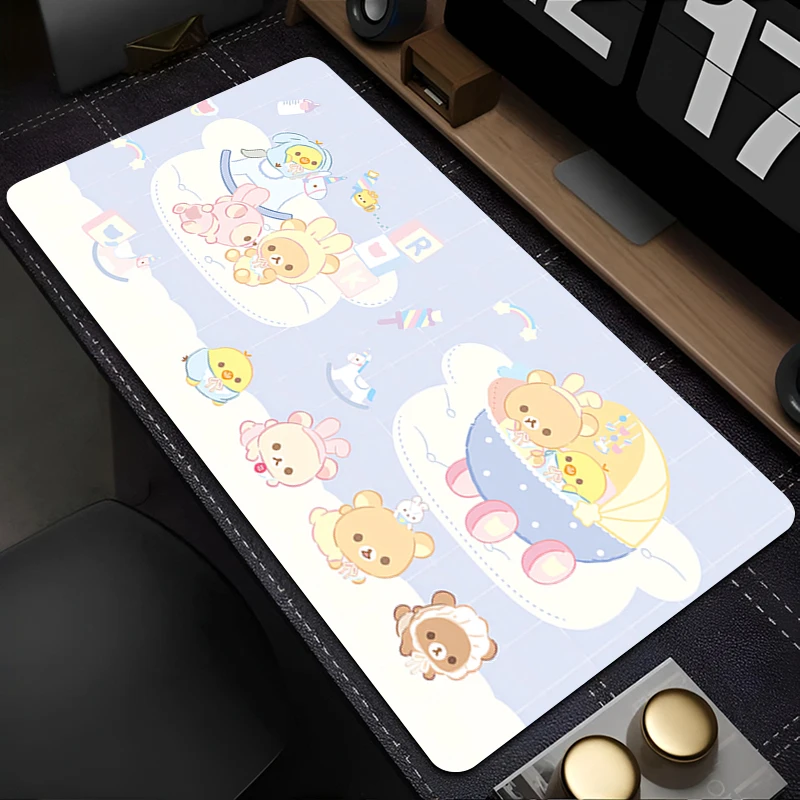 Mousepad portátil mouse pad escritório acessórios do computador teclado almofada de borracha copo macio korilakkuma rilakkuma mouse tapete grande mesa