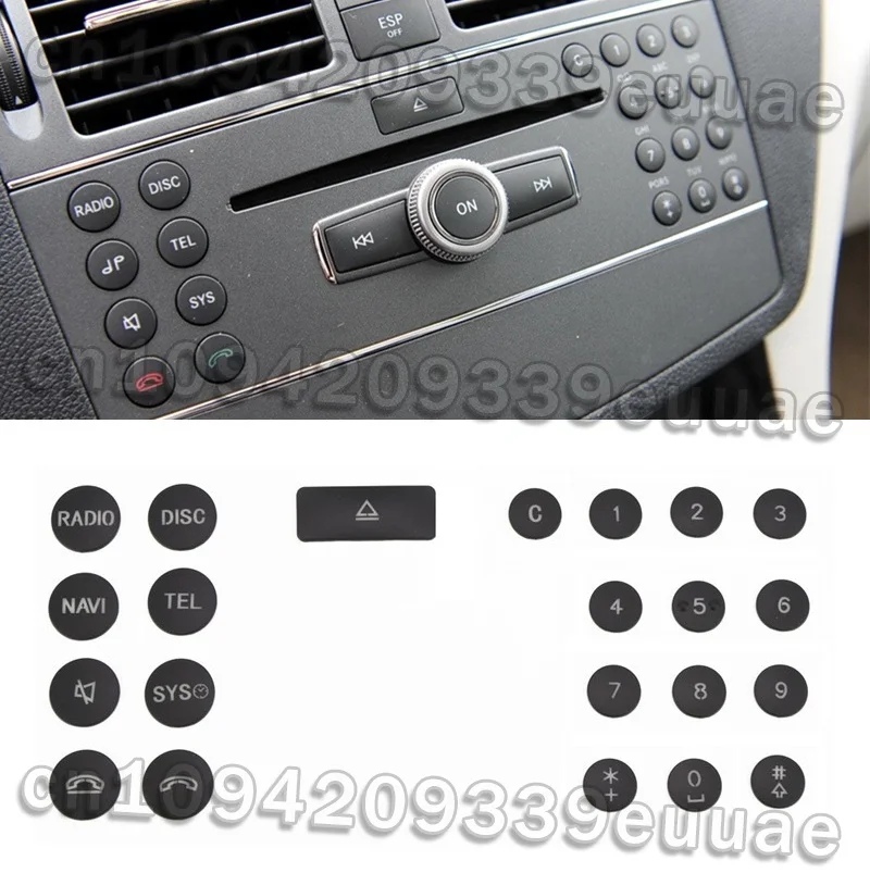 

Suitable for Mercedes-Benz C200 interior modification C180 GLK300 GLK260 central control CD button sticker digital decoration