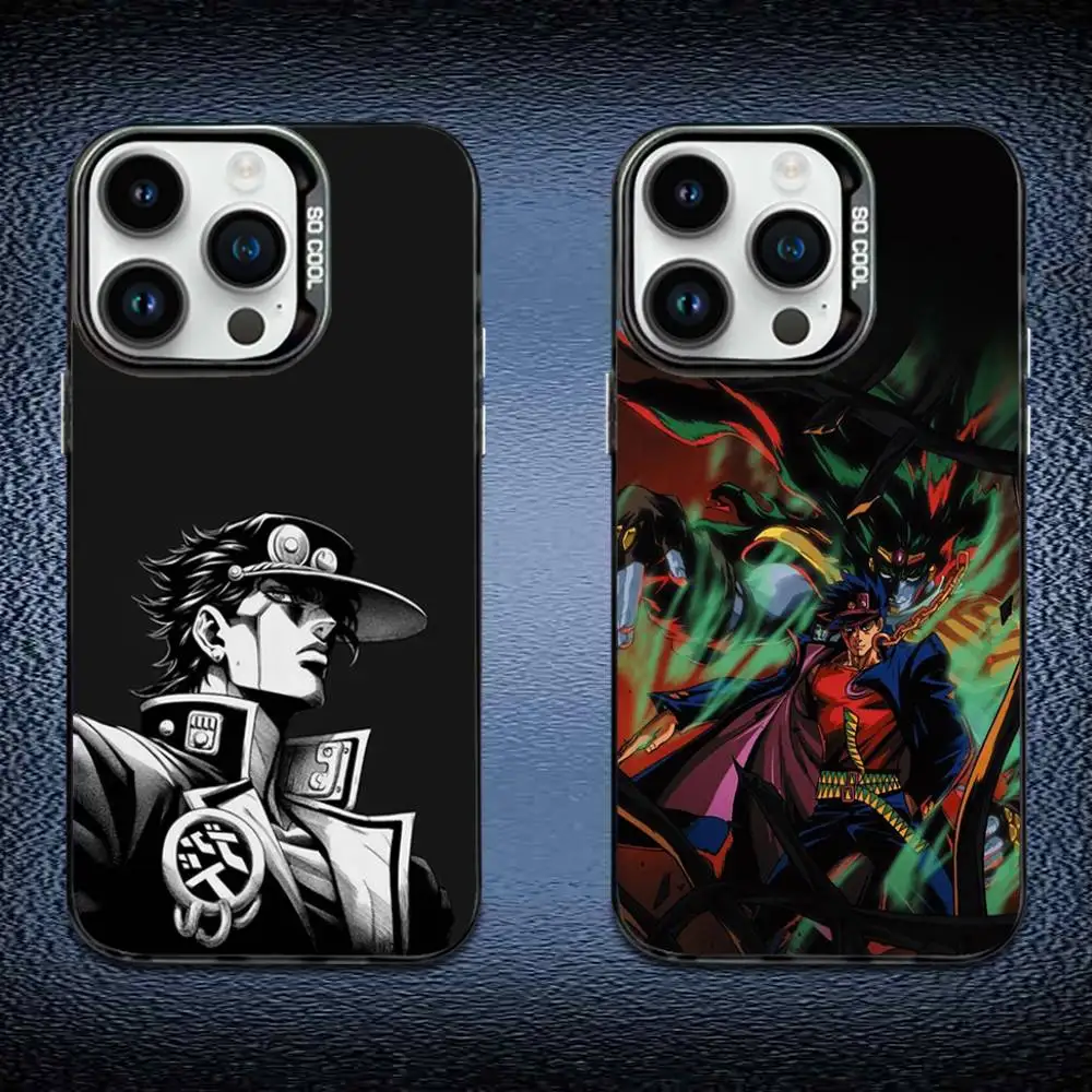 

J JoJo Bizarre Adventure Phone Case For iPhone 16,15,14,13,12,11,Mini,Pro,E,MAX Black Candy Matte Shockproof Cover