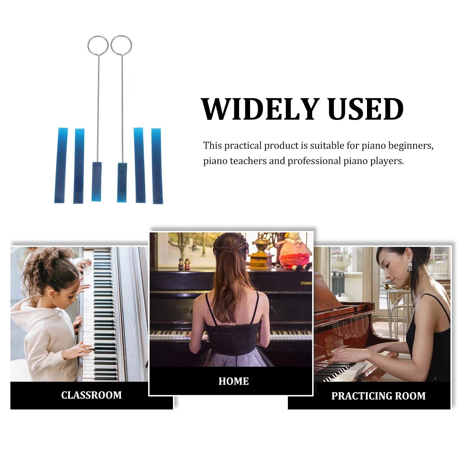 

6 Pcs Piano Tuning Tool Instruments Tuner Tools Supplies Steel Wire Musical Accessory Rubber Mutes Fixing Professional Kit