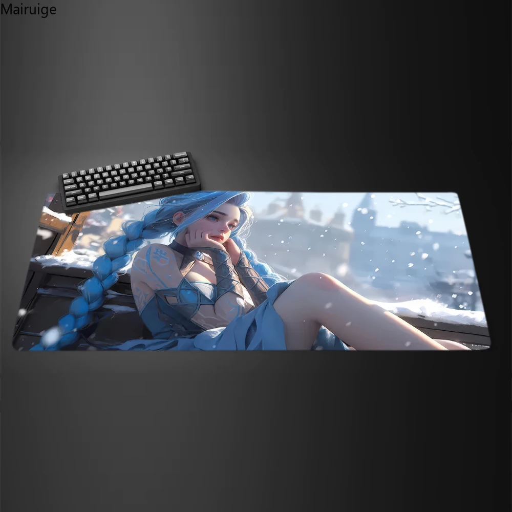 Large Jinx Mouse Pad Pc Gamer League of Legends Cabinet Keyboard Desk mat Cartoon Arcane Gaming Accessories Computer Mousepad