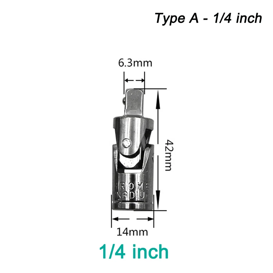 360 Degree Socket Wrench Joint Swivel Knuckle Joint Air Impact Wobble Socket Adapter Hand Tool 1/2 3/8 1/4